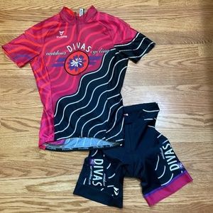 Outdoor Divas CUORE of Switzerland Cycling Jersey and Shorts Cycling Kit #1